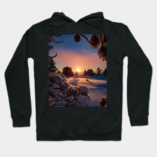 Nature's wonders: Sunset in the snow Hoodie